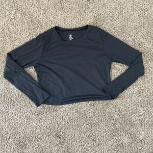 Born Primitive Black CROSS YOU OFF CROPPED LONG SLEEVE Size Large
